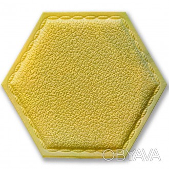 Декоративный самоклеящийся шестиугольник под кожу темно желтый 200x230мм (1101)
. . фото 1