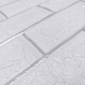 Самоклеющаяся 3D панель кирпич белый полоска серебро 700х770х5мм (100-5)
Декорат. . фото 3