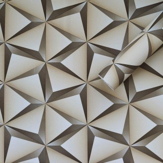Самоклеющаяся пленка бежевые 3D треугольники 0,45х10м 
Пленка на самоклейке идеа. . фото 2