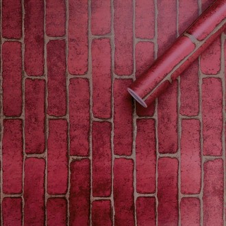 Самоклеющаяся пленка красный кирпич 0,45х10м 
Пленка на самоклейке идеально подх. . фото 2