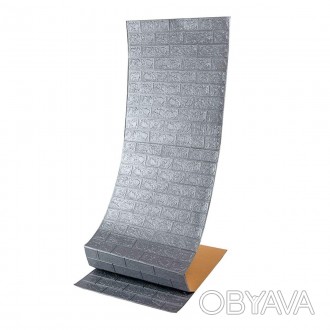Самоклеющаяся 3D панель под серебряный кирпич в рулоне 19600x700x3мм 
Новинка в . . фото 1