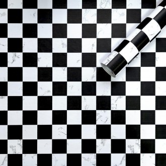 Самоклеющаяся пленка шахматы мрамор 0,45х10м 
Пленка на самоклейке идеально подх. . фото 2