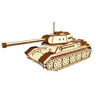 Дерев’яний конструктор “Tank T-34” – це реалістична модель за основу якої взяли . . фото 2