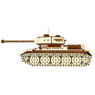 Дерев’яний конструктор “Tank T-34” – це реалістична модель за основу якої взяли . . фото 3