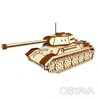 Дерев’яний конструктор “Tank T-34” – це реалістична модель за основу якої взяли . . фото 1
