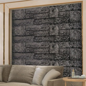 Самоклеящаяся 3D панель камень черный 1115х300х11мм (197)
Декоративные 3D панели. . фото 8