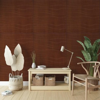 Самоклеющаяся декоративная потолочно-стеновая 3D панель коричневые волны 600x600. . фото 5