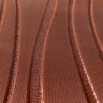 Самоклеющаяся декоративная потолочно-стеновая 3D панель коричневые волны 600x600. . фото 2