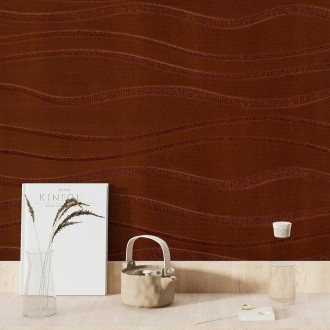 Самоклеющаяся декоративная потолочно-стеновая 3D панель коричневые волны 600x600. . фото 6