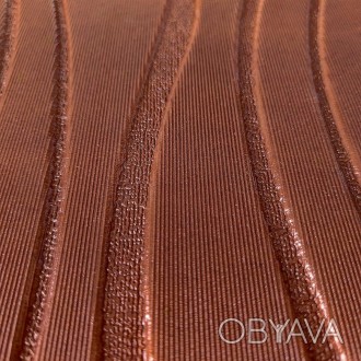 Самоклеющаяся декоративная потолочно-стеновая 3D панель коричневые волны 600x600. . фото 1