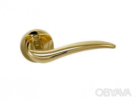 Дверна ручка на розетці SIBA Apollo, золото поліроване PVD. . фото 1