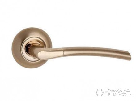 Дверна ручка на розетці SIBA Lucca, матовий золото-золото. . фото 1
