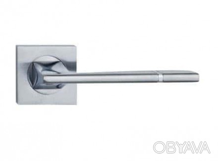 Дверна ручка на розетці SIBA Nova, матовий хром-хром. . фото 1