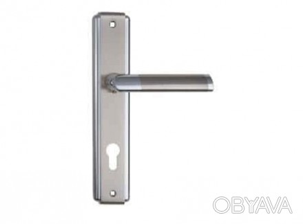 Дверна ручка на планці під ключ (85 мм) SIBA Triesta матовий нікель-хром. . фото 1