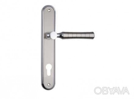 Дверна ручка на планці під ключ (85 мм) SIBA Pisa матовий нікель-хром. . фото 1