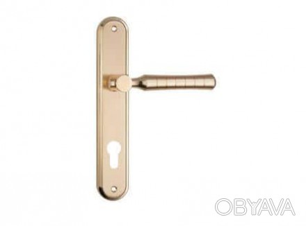 Дверна ручка на планці під ключ (85 мм) SIBA Pisa матове золото-золото. . фото 1