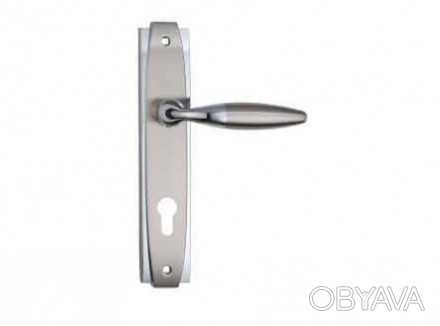 Дверна ручка на планці під ключ (85 мм) SIBA Setra матовий нікель-хром. . фото 1