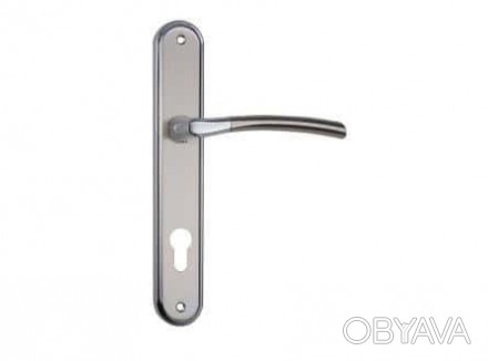 Дверна ручка на планці під ключ (85 мм) SIBA Lucca матовий нікель-хром. . фото 1