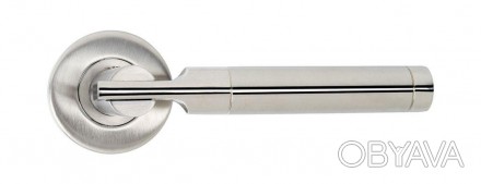 Дверна ручка PORTO з нержавіючої сталі на розетці SSR01 (22 22) SIBA SS04 0 22 2. . фото 1