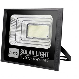 Лампа прожектор вулична HOCO DL07 з сонячною батареєю та пультом ДУ чорнаВулични. . фото 2