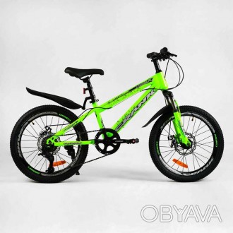 Дитячий спортивний велосипед 20’’ CORSO «Crank» CR-20711 (1) сталева рама, облад. . фото 1