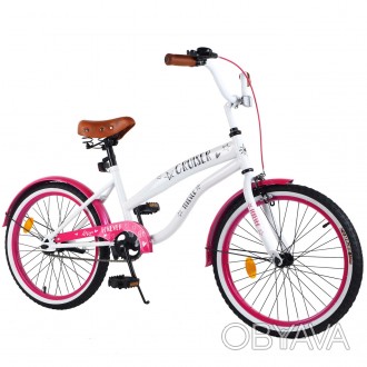 Велосипед CRUISER 20' T-22036 white+crimson /1/. . фото 1