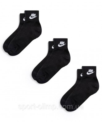 Носки NIKE Everyday Esentials Ankle 3-pack black — SK0110-010 идеально подойдут . . фото 5