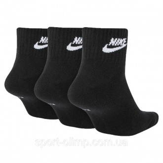 Шкарпетки NIKE Everyday Esentials Ankle 3-pack black — SK0110-010 ідеально підій. . фото 3