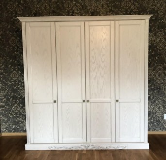 Пропонуємо білу 4х дверну шафу Артеміда з дзеркалами в класичному стилі з дерева. . фото 4