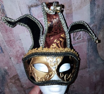 Венецианская, карнавальная маска шута, косплей, вечеринки, ручная работа, три ро. . фото 10