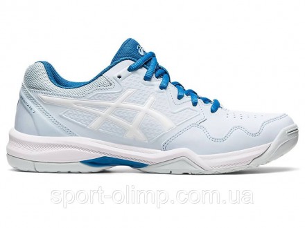 Гарні та зручні жіночі кросівки для тенісу Asics Gel-Dedicate 7 light-blue all c. . фото 2