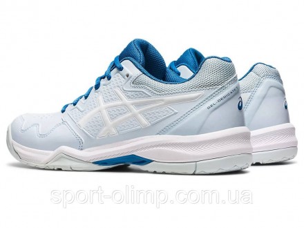 Гарні та зручні жіночі кросівки для тенісу Asics Gel-Dedicate 7 light-blue all c. . фото 3