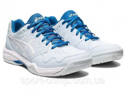 Гарні та зручні жіночі кросівки для тенісу Asics Gel-Dedicate 7 light-blue all c. . фото 4