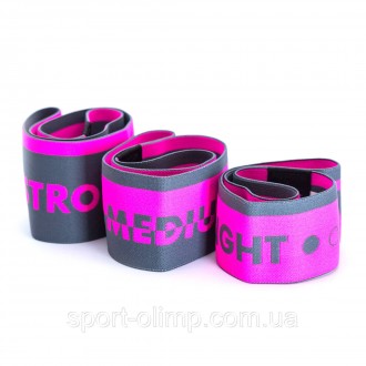 Набор тканевых резинок для фитнеса и спорта MadMax MFA-305 Hiploop set 3 pcs. Gr. . фото 2
