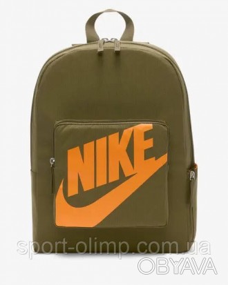 Рюкзак Nike Y NK CLASSIC BKPK темно-зеленый, оранжевый Дет 38 х 28 х 13 см BA592. . фото 1