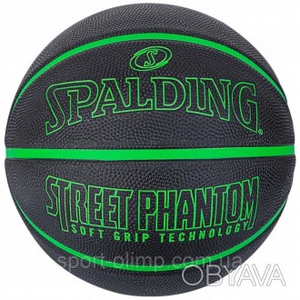 Мяч баскетбольный резиновый №7 Spalding Phantom Black/Green (84384Z)
Баскетбольн. . фото 1