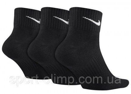 Укорочені спортивні шкарпетки Nike Lightweight Quarter 3-pack black — SX4706-001. . фото 3