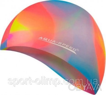 Разноцветная шапочка для плавания BUNT изготовлена из 100% силикона высочайшего . . фото 1