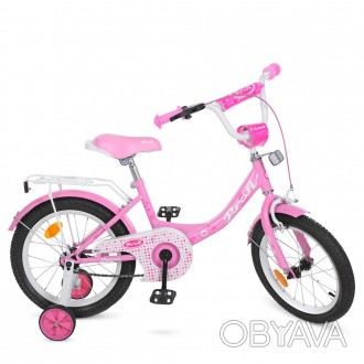 Велосипед дитячий PROF1 16 д. Y1611 Princess, дзвінок, доп. колеса, рожевий.. . фото 1