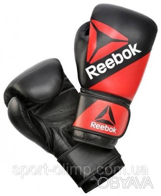 Боксерские перчатки Reebok Combat Leather Training Glove красный, черный 14 унци. . фото 1