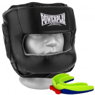 Боксерский шлем тренировочный PowerPlay 3067 з бампером PU + Amara Черный M
Назн. . фото 2