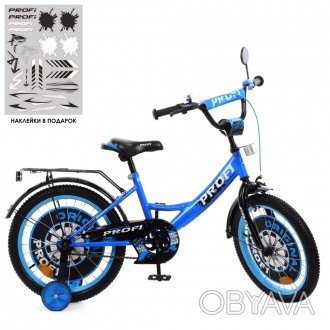 Велосипед дитячий PROF1 18д. Y1844-1 Original boy, SKD75, синьо-чорний, дзвінок,. . фото 1