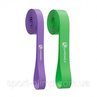 Гумові петлі для тренувань U-POWEX UP_1072 Power Band набір 2шт. Purple/Green (1. . фото 2