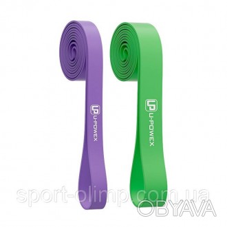 Гумові петлі для тренувань U-POWEX UP_1072 Power Band набір 2шт. Purple/Green (1. . фото 1