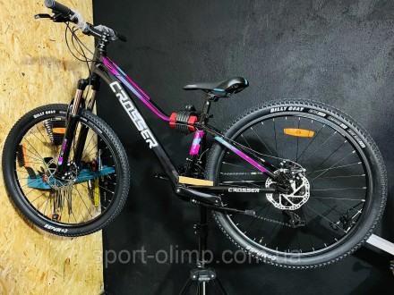 Горный велосипед Crosser Girl 27,5" рама 15 черно-розовый
Горный велосипед с алю. . фото 2