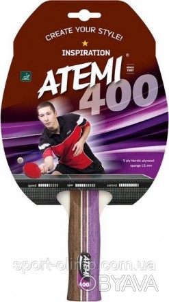 Ракетка Atemi 400A для настольного тенниса отлично подойдет для тех, кто хочет д. . фото 1