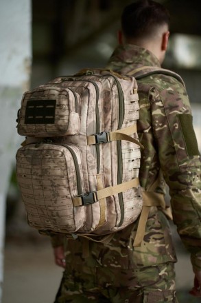Мужской тактический армейский рюкзак военный туристический песочный камуфляж
- е. . фото 8