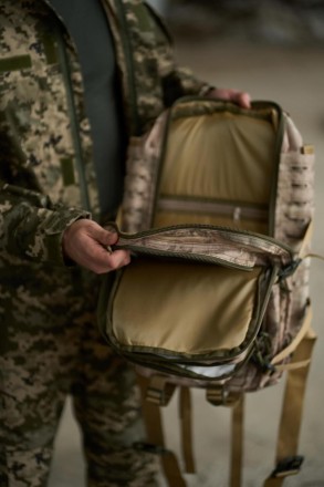 Мужской тактический армейский рюкзак военный туристический песочный камуфляж
- е. . фото 5