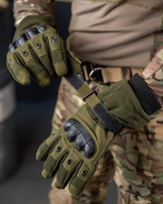 Тактичні рукавички зимові на хутрі армійські повнопалі сенсорні рукавички олива
. . фото 3