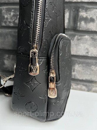 
Чоловіча сумка слінг луї вітон Нагрудна туристична Louis Vuitton еко-шкіра чере. . фото 5